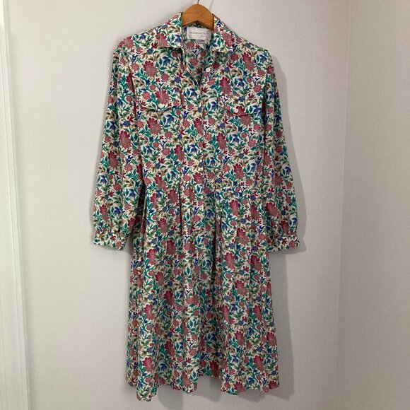 Charter Petite Womens Vintage Size 6 Long Sleeve Floral Dress Collar Polyester - Picture 1 of 13